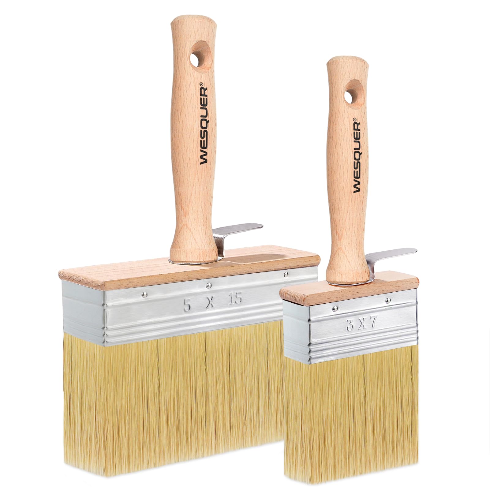 Wesquer deck stain brush 2-piece set for precise edges and quick coverage