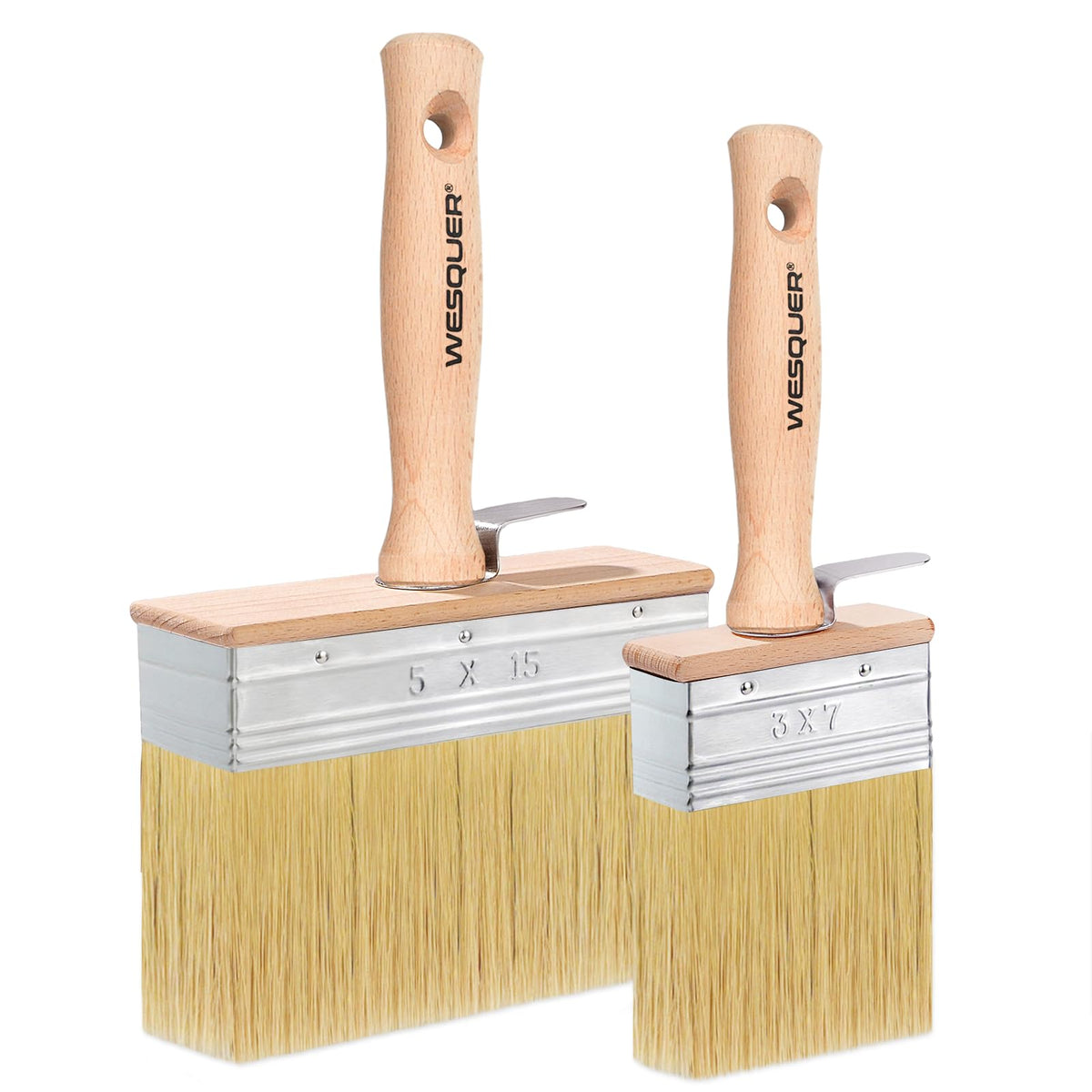 Wesquer deck stain brush 2-piece set for precise edges and quick coverage