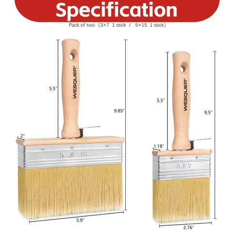 Wesquer deck stain brush 6-inch wide for fast large-area staining