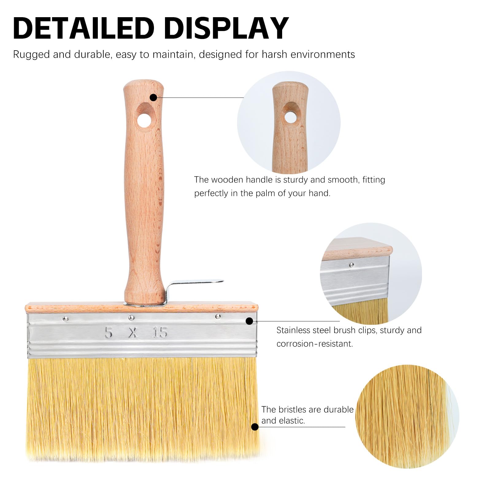 Wesquer deck stain brush with detachable handle enables ground-level access