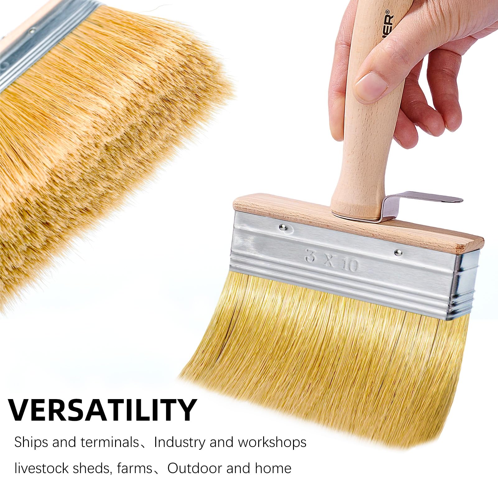 Wesquer deck stain brush no-shed synthetic bristles for a smooth finish