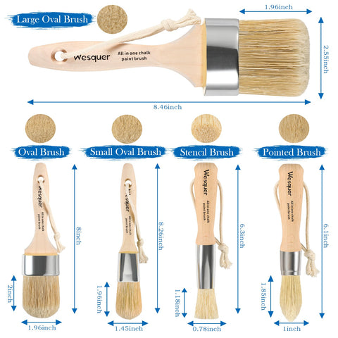 Wesquer stencil brush supports precise stencil designs on furniture.