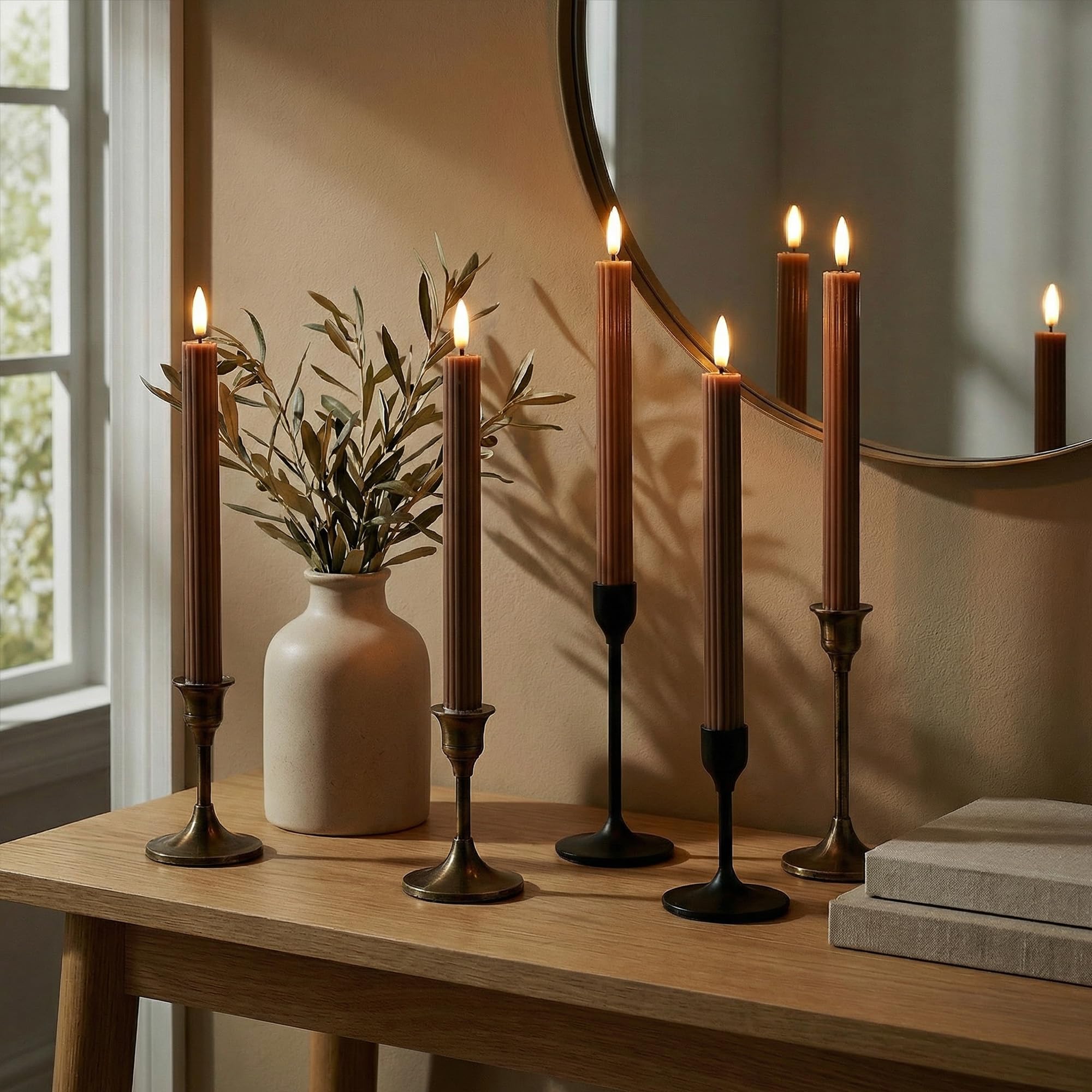 West Ivory battery-operated unscented candle suitable for year-round use