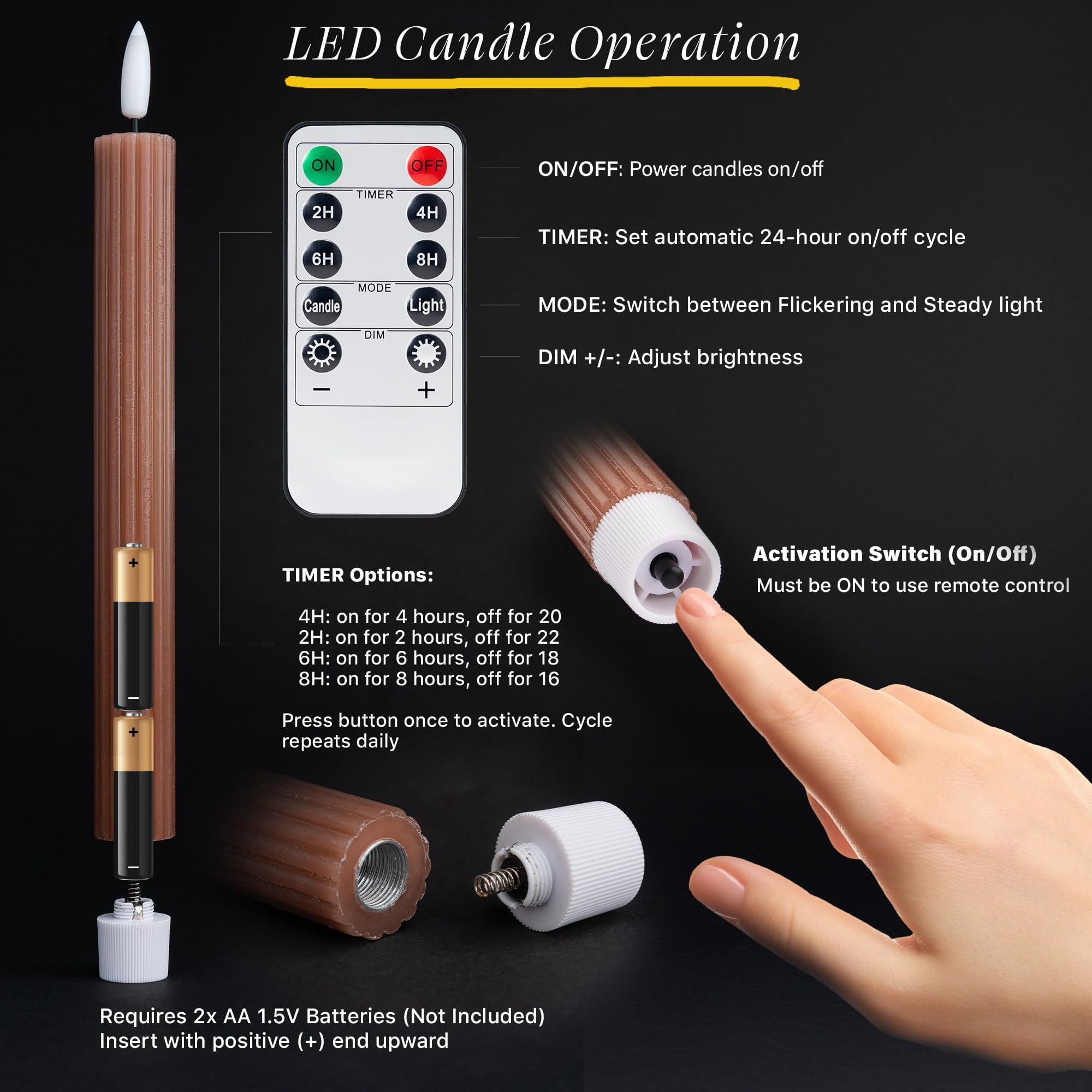 West Ivory dimmable flicker mode option demonstrating mood lighting