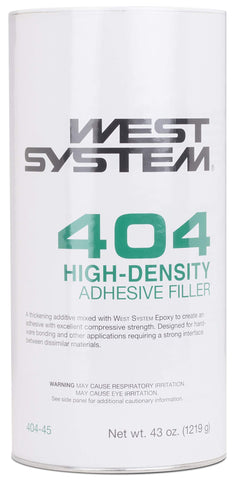West System 404-45 high density filler shown in epoxy mix for strong joints and gap filling