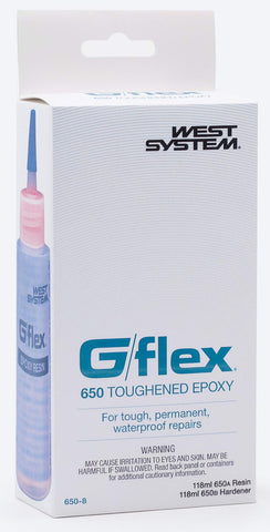 West System G/flex epoxy bonds damp wood surfaces for versatile adhesion.