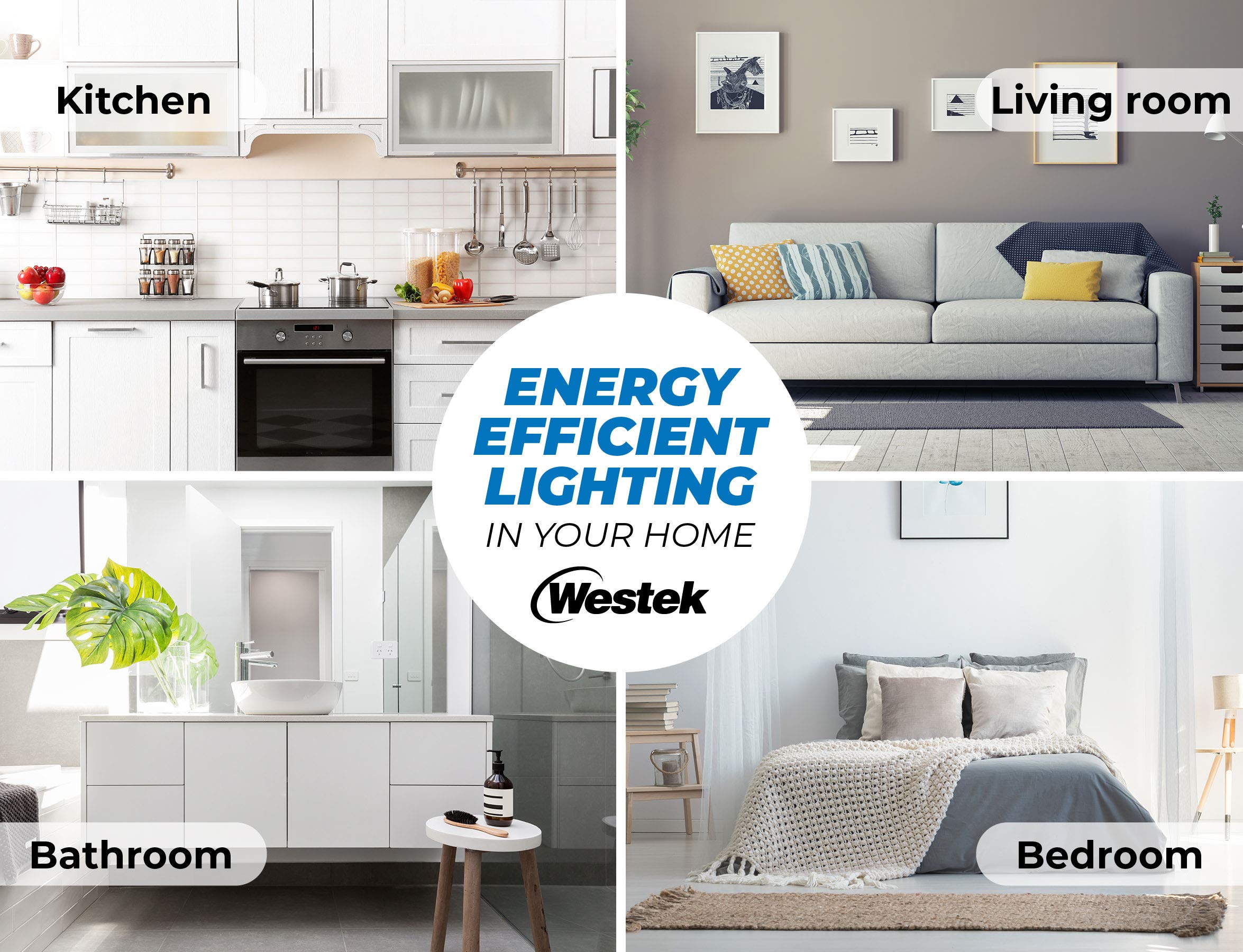Compatible with LED, incandescent, and CFL bulbs from Westek.