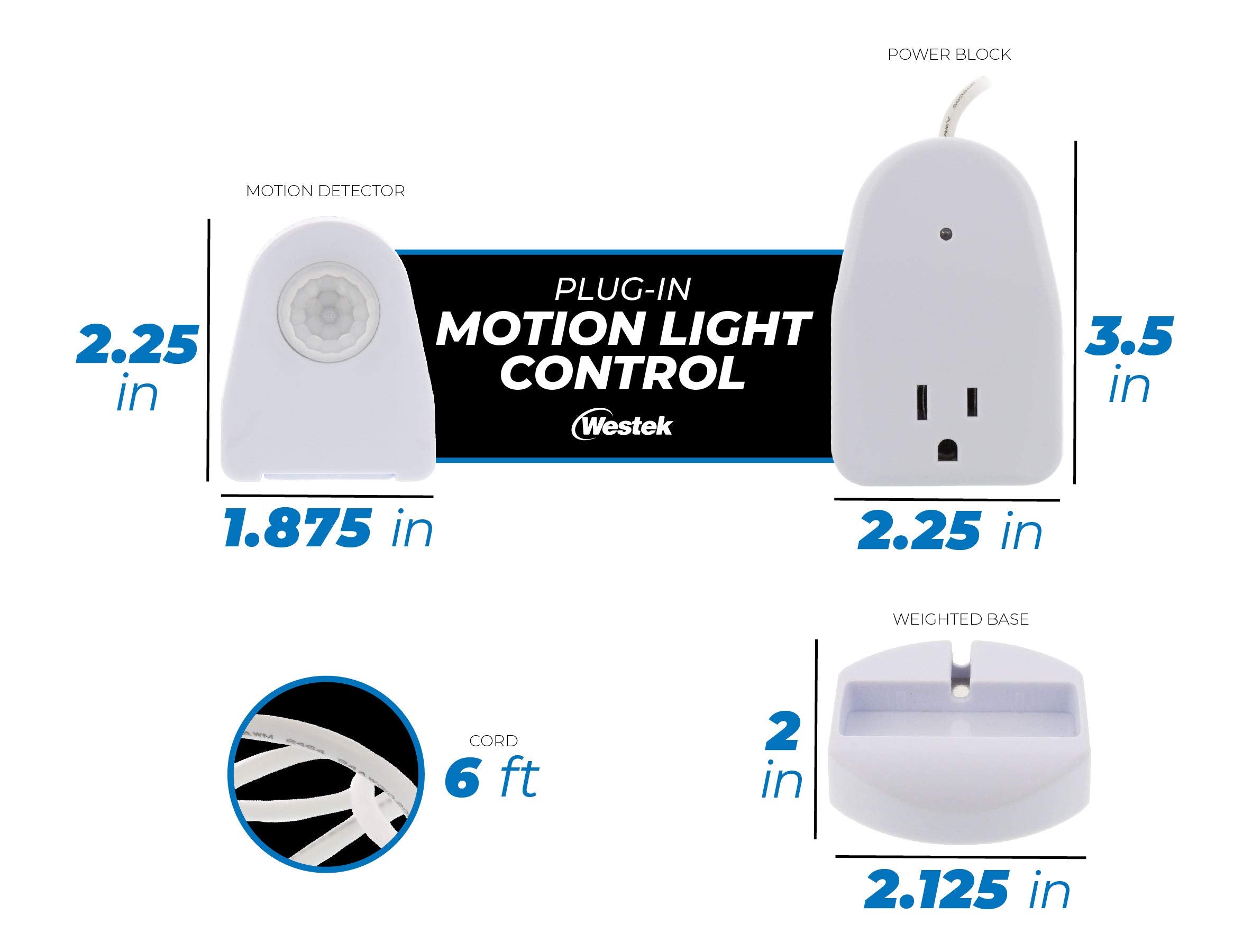 Plug-in installation requires no tools or wiring for Westek outlet.
