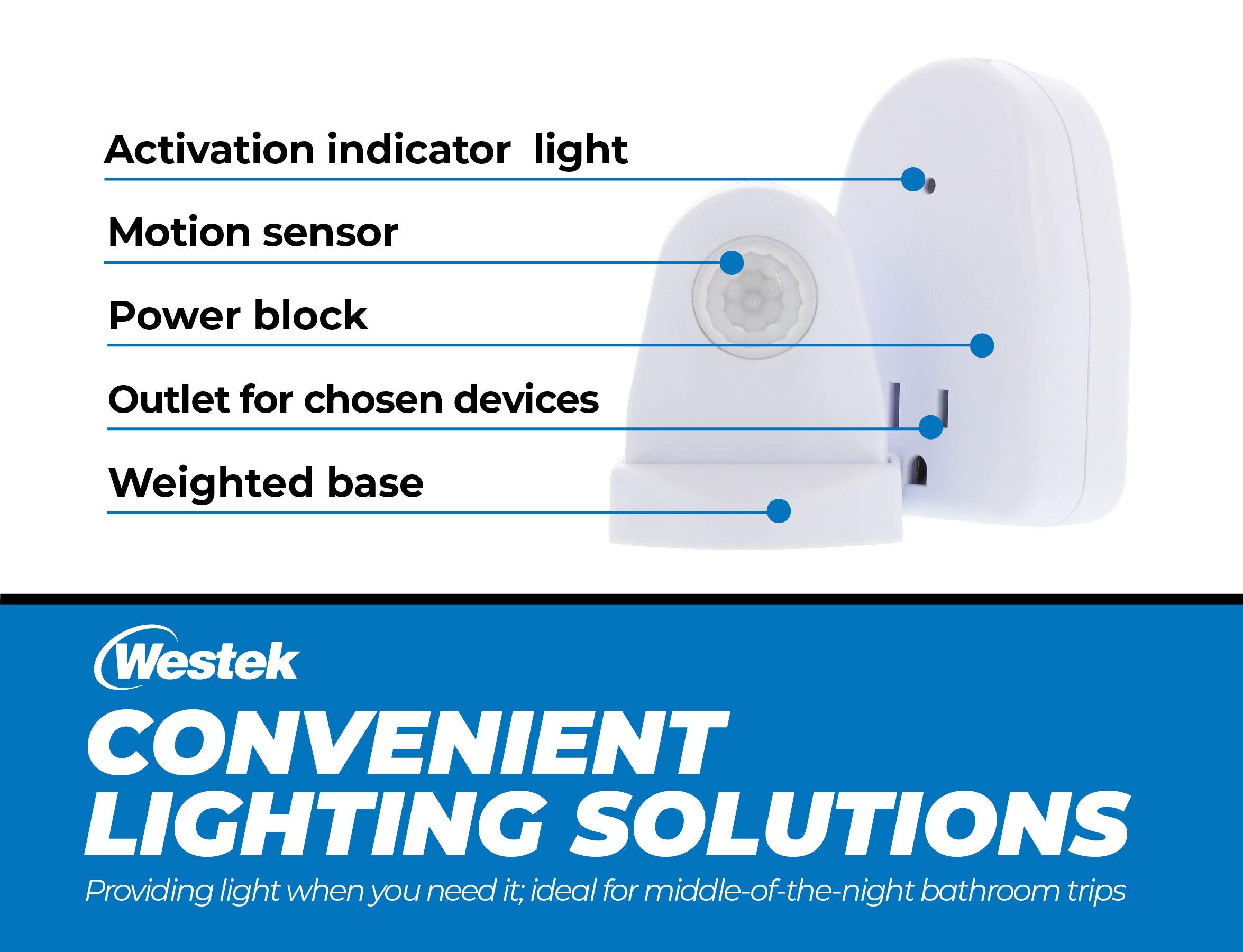 Energy-saving off-time options after motion with Westek outlet.