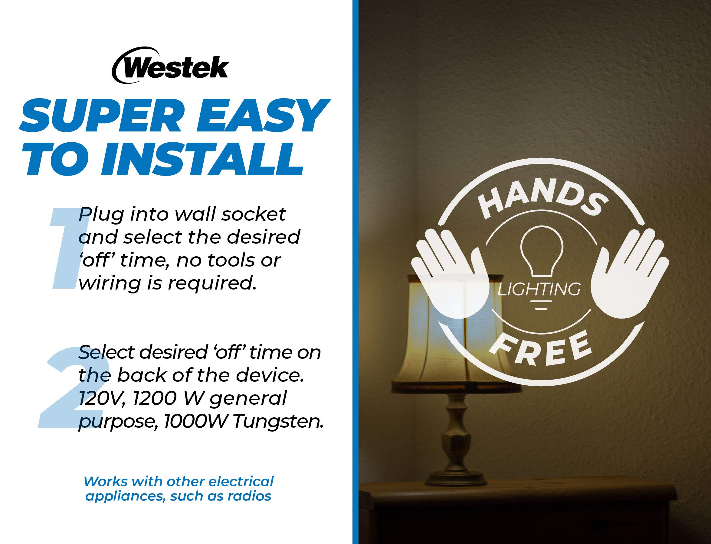 Ideal hallway with motion-activated lighting using Westek device.