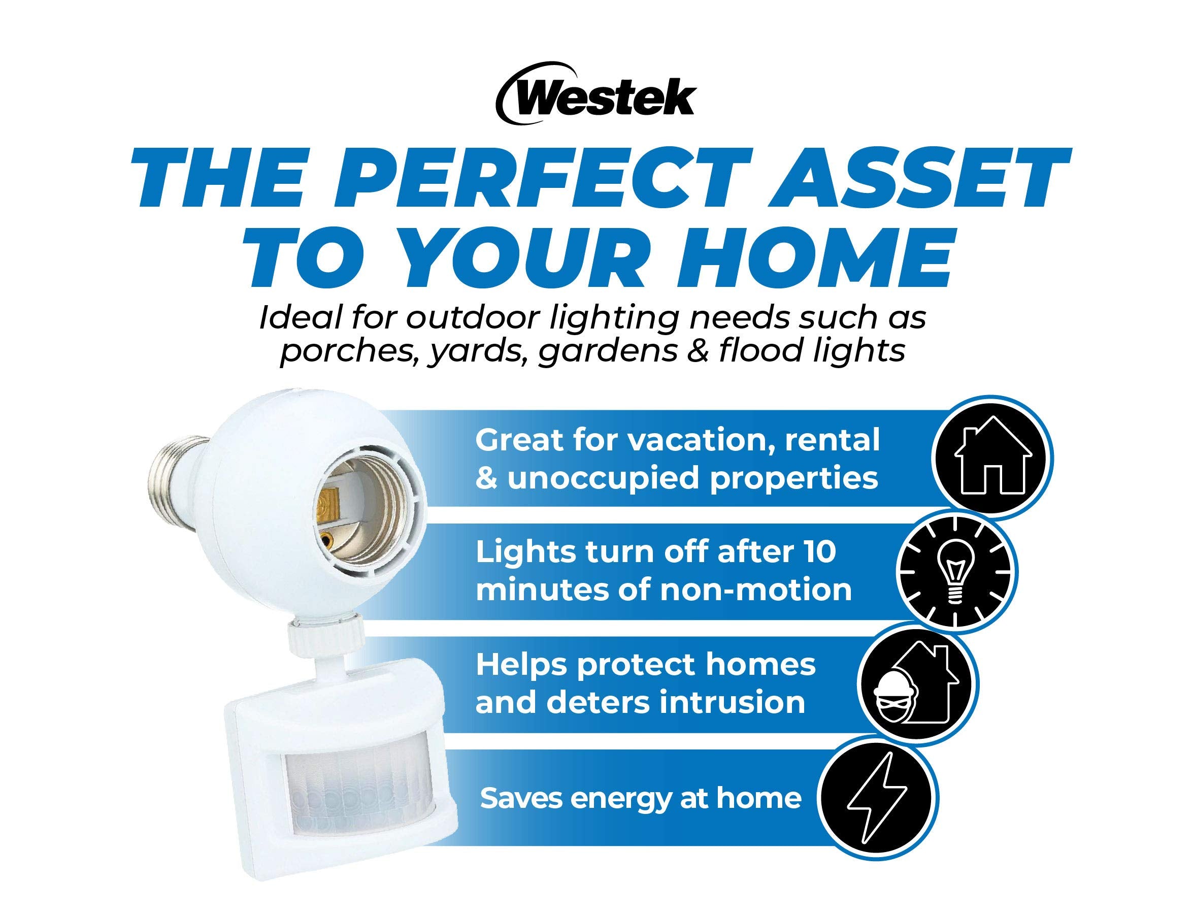 Westek OMLC3BC-4 180-degree sensing provides broad room coverage.