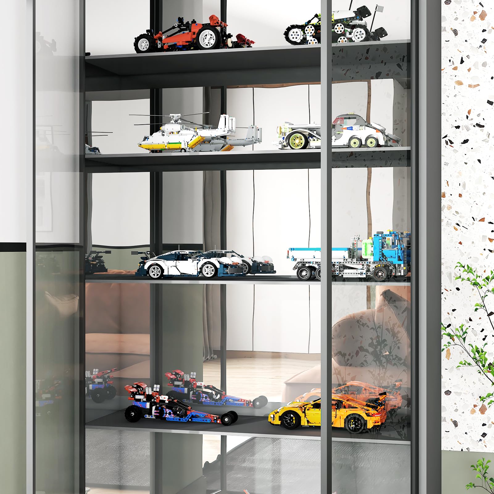 WESTICK living room mirror wall creates a spacious, brighter ambiance.