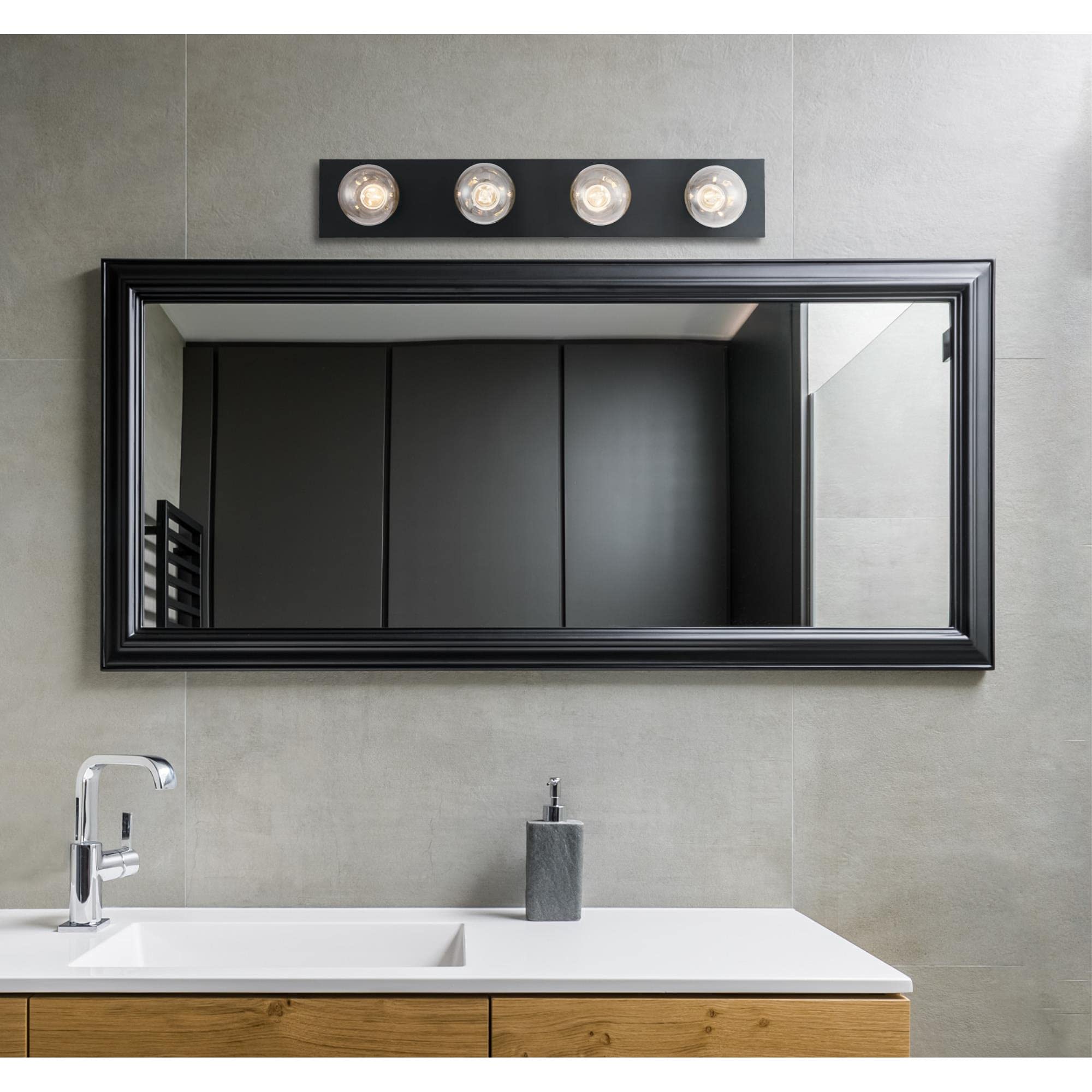 Close-up of matte black finish on Westinghouse 6117600 vanity light