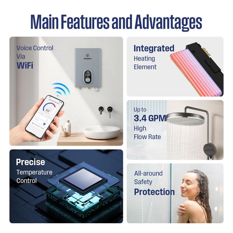 Westinghouse APOLO-2.0 delivers instant hot water for showers.