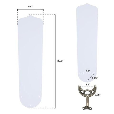 Figure 1 shows blade hole dimensions for precise installation.