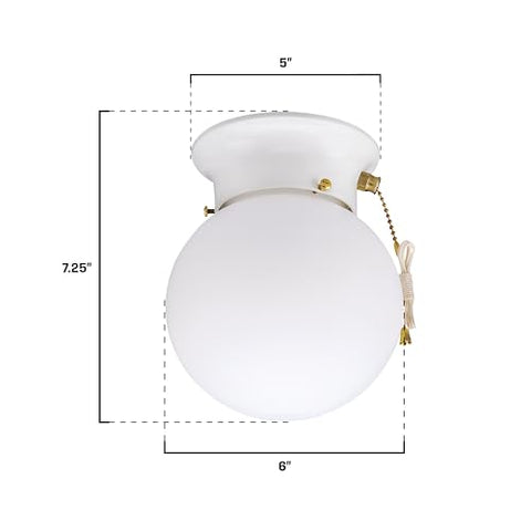Westinghouse pull-chain flush-mount light for easy access in hallways or bedrooms.