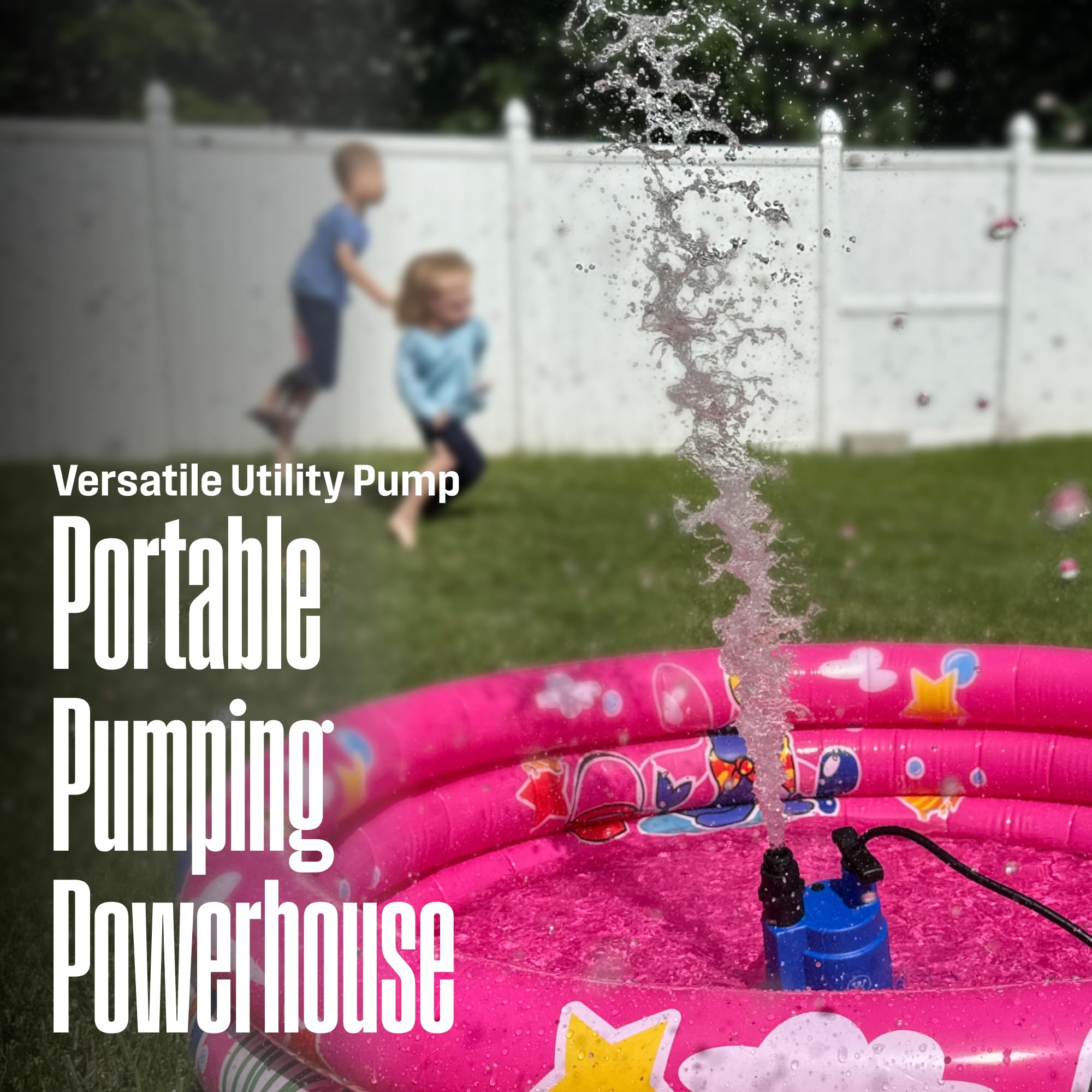 Westinghouse drain setup shows discharge hose connection for versatile draining.