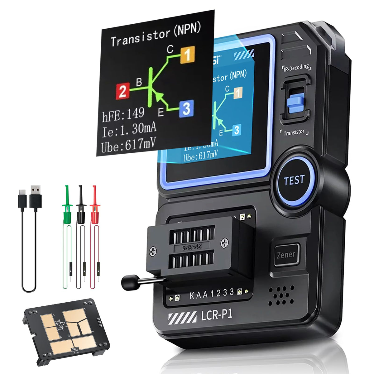 WESTOBiG FNRSI LCR-P1 front display shows clear test data for quick reads