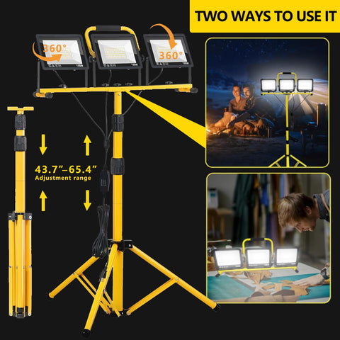 Wetartatty telescoping tripod extending from 43.7 to 65.4 inches