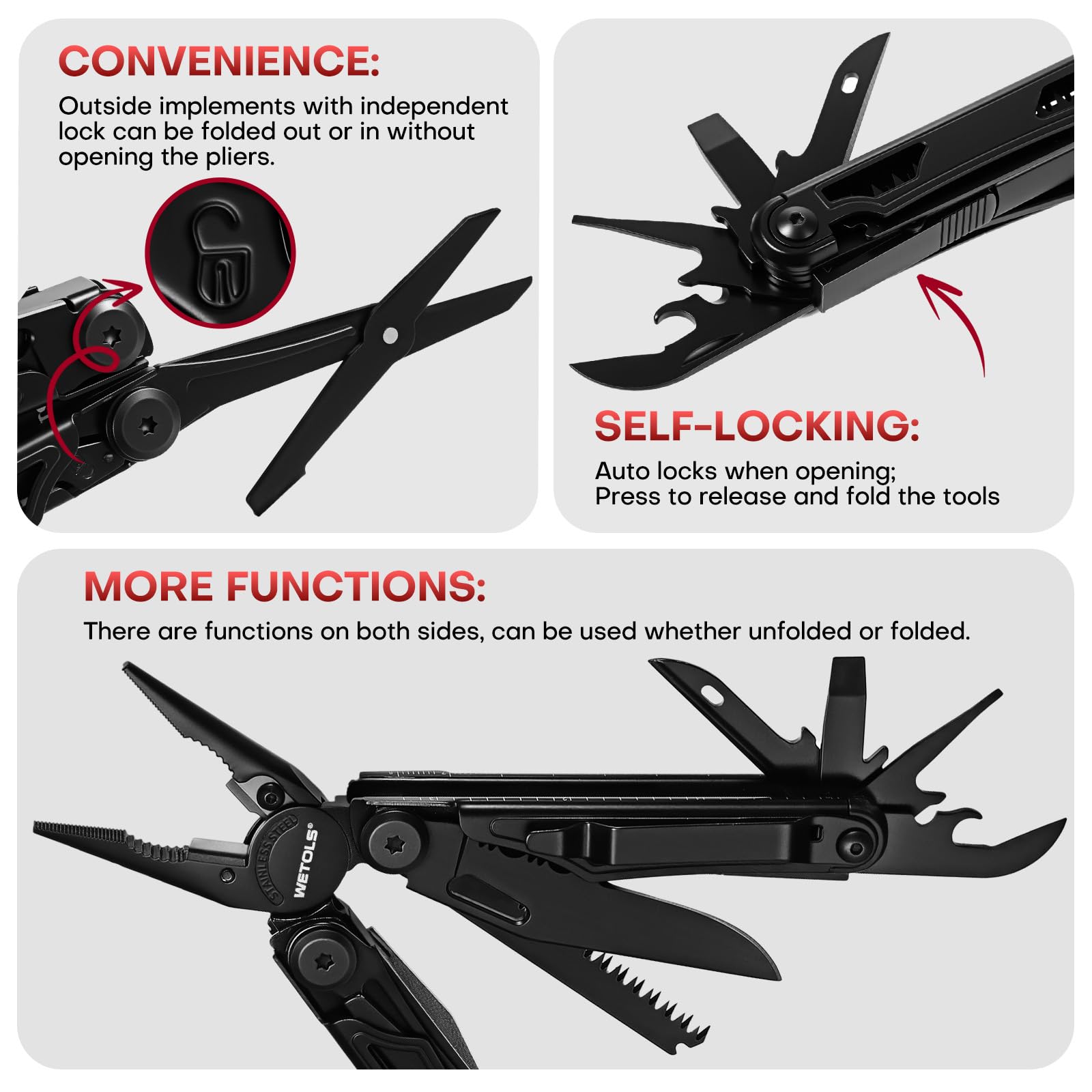WETOLS compact multitool beside ruler for measurement tasks.