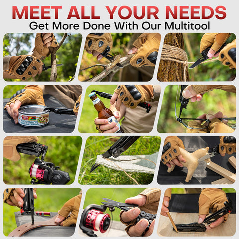 WETOLS multitool self-locking design shown for safe use.