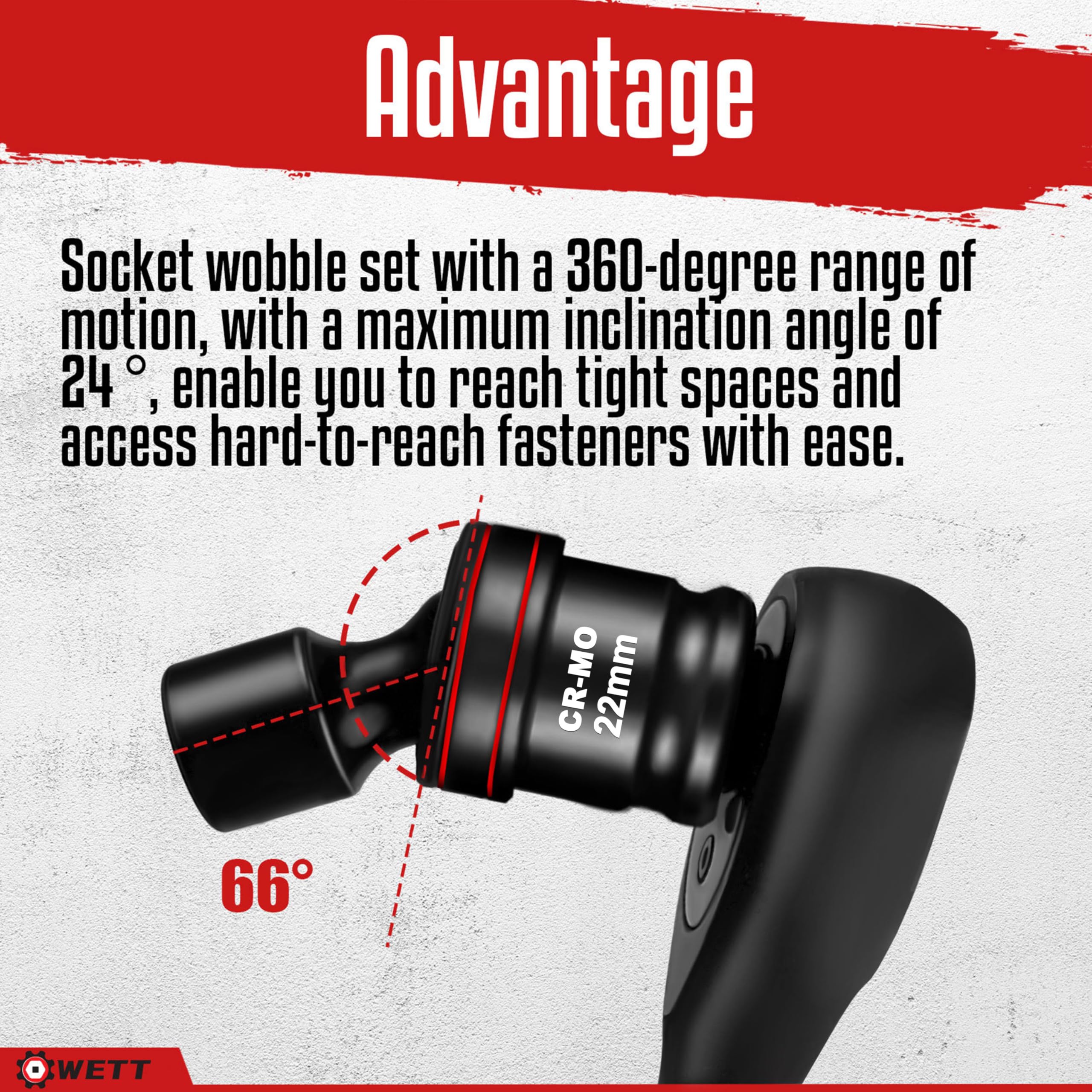 WETT sockets compatible with electric wrenches and ratchets.