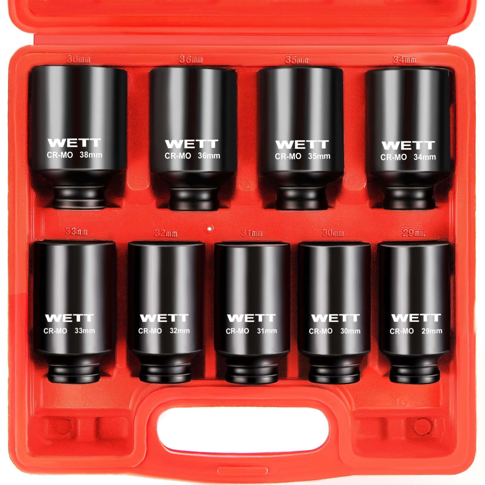 WETT deep socket 29mm provides strong grip on axle nuts for auto maintenance