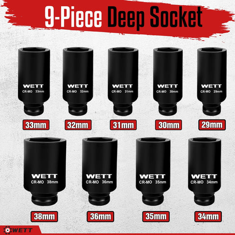 WETT deep socket 30mm ensures secure engagement on large fasteners during repairs