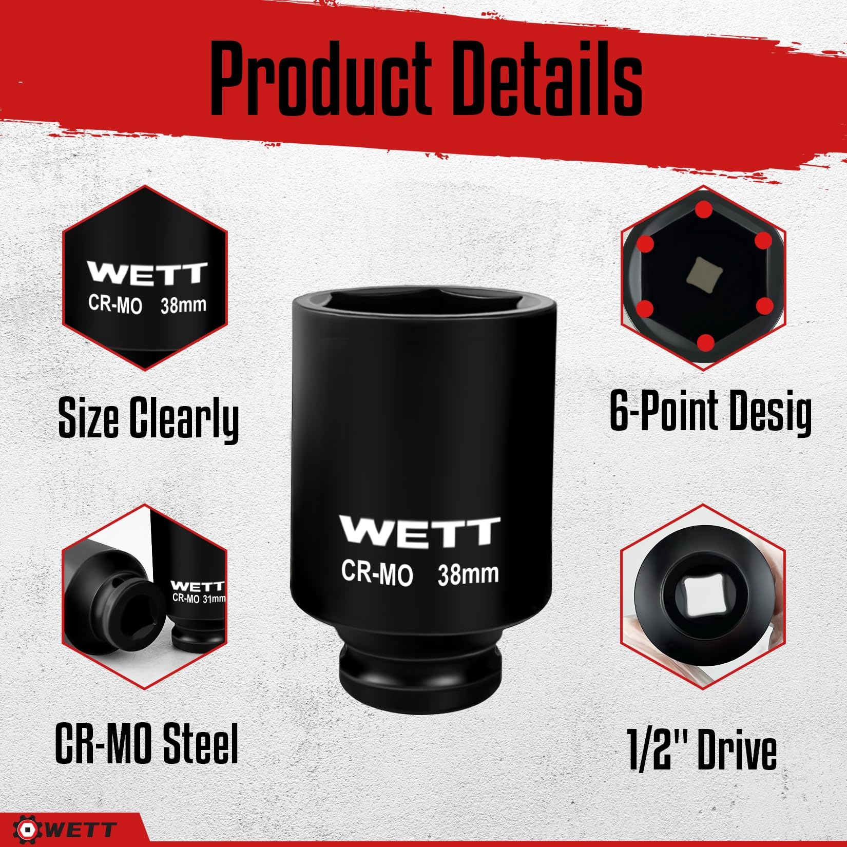 WETT 32mm deep socket ready for heavy-duty applications and maintenance