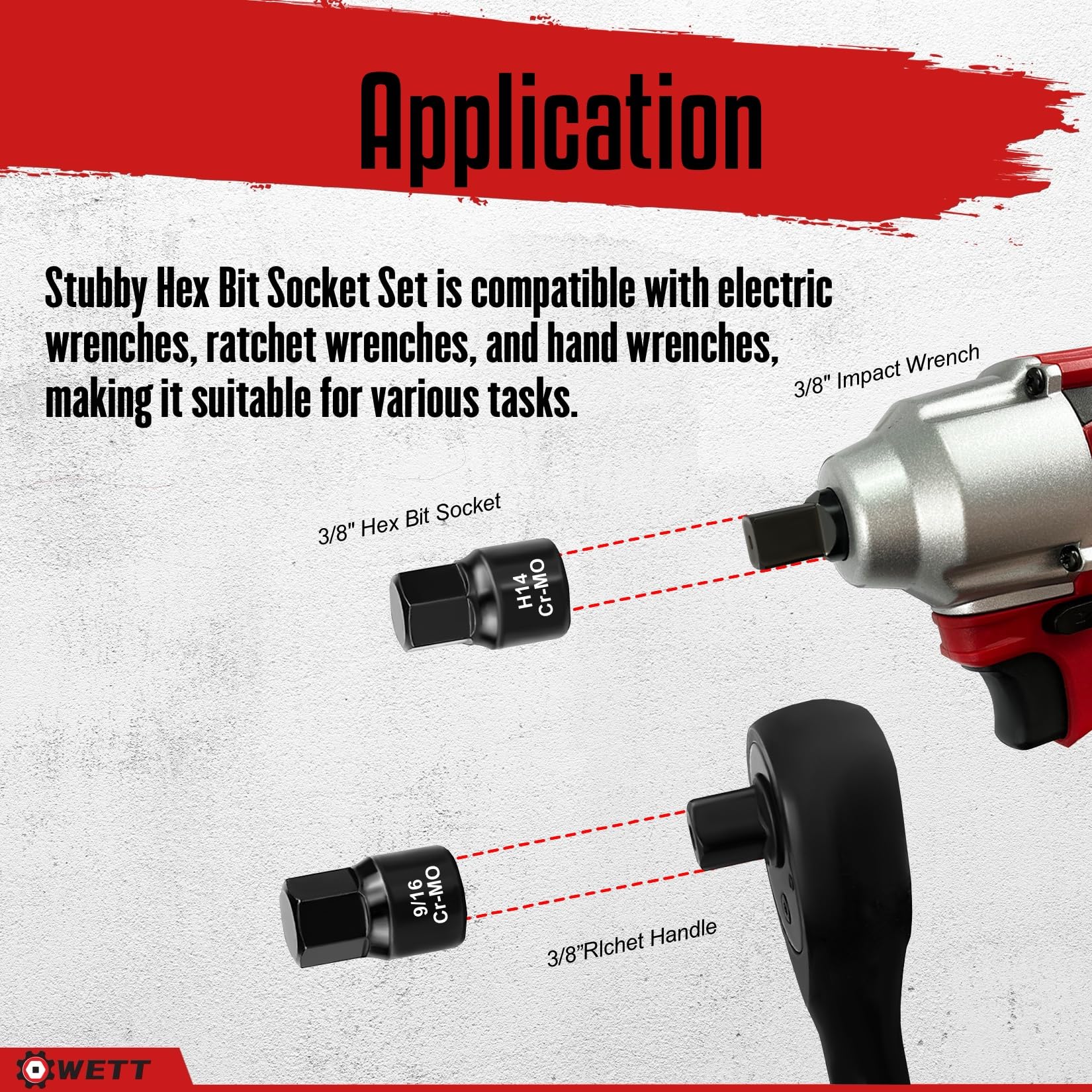 WETT SAE and metric ranges cover common sizes from 1/4" to 3/4" and 6–19mm.