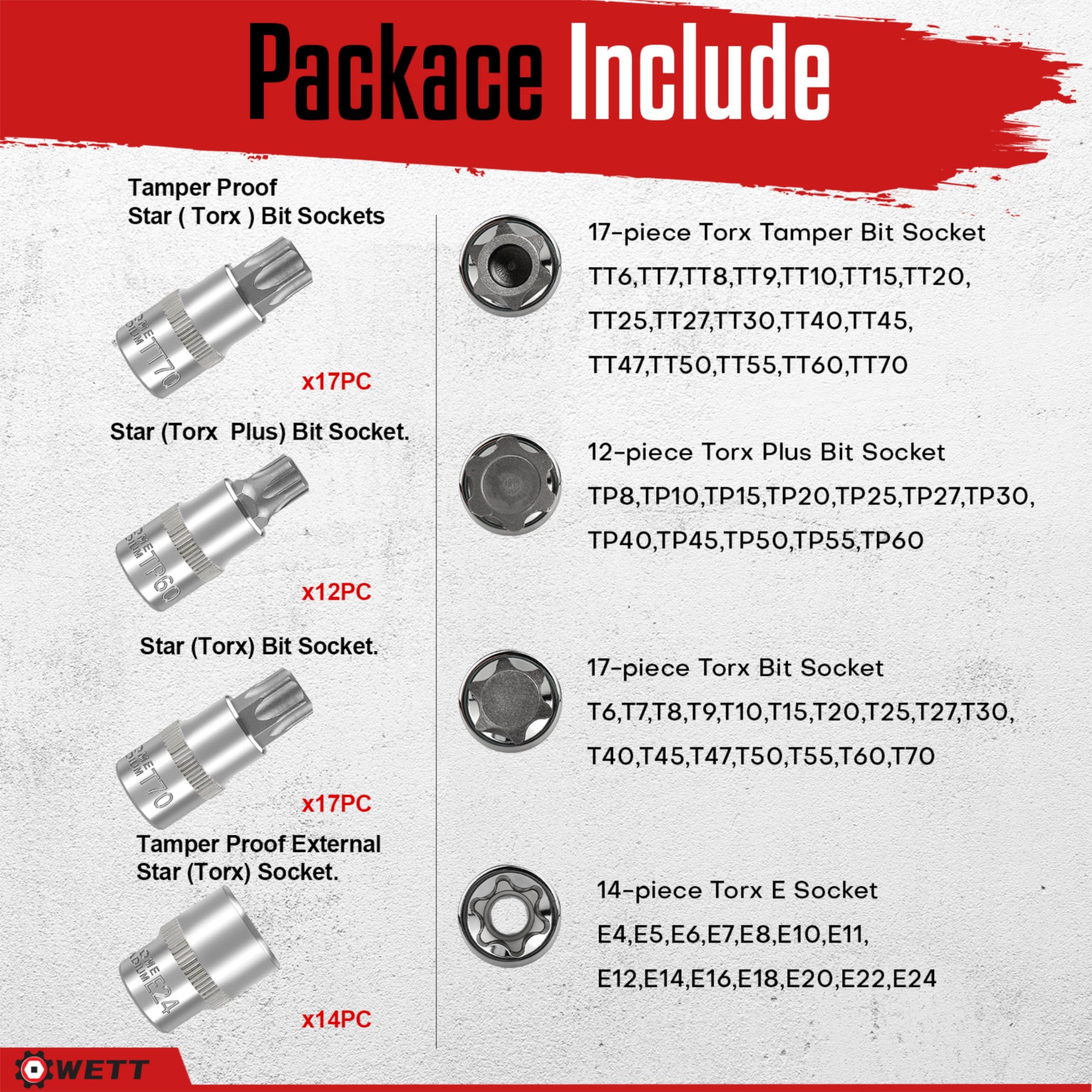 WETT tamper-proof torx bits TT6 to TT70 with precise fit