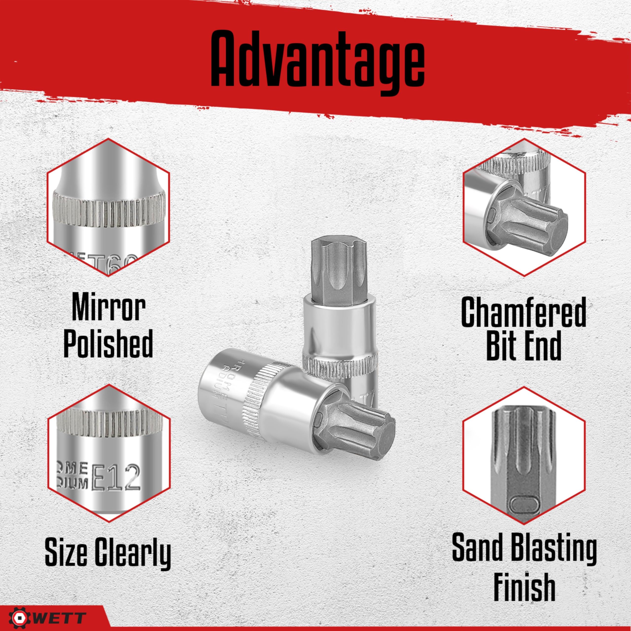 WETT torx bit sockets T6 to T70 ready for automotive tasks