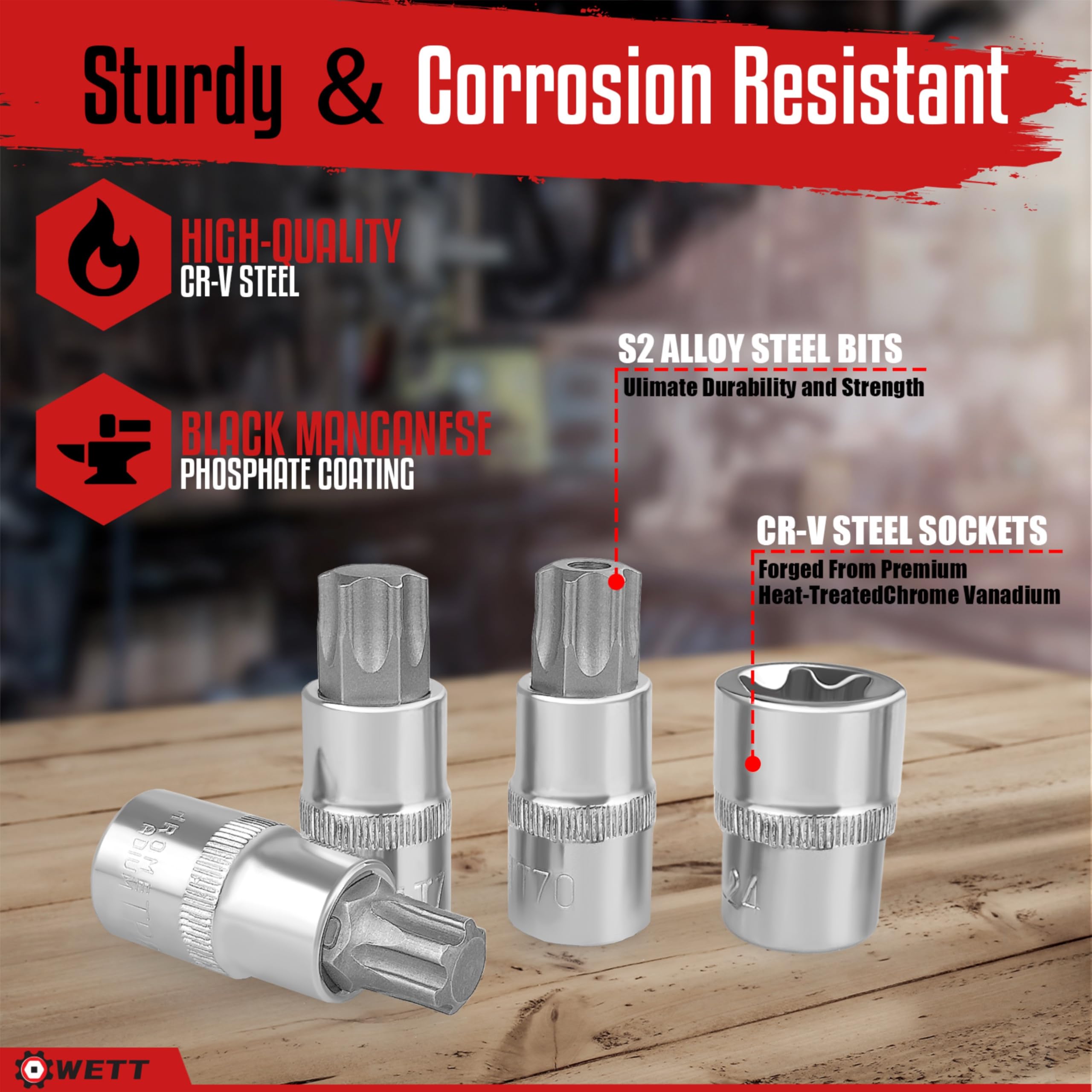 WETT torx plus bits TP8 to TP60 for versatile applications