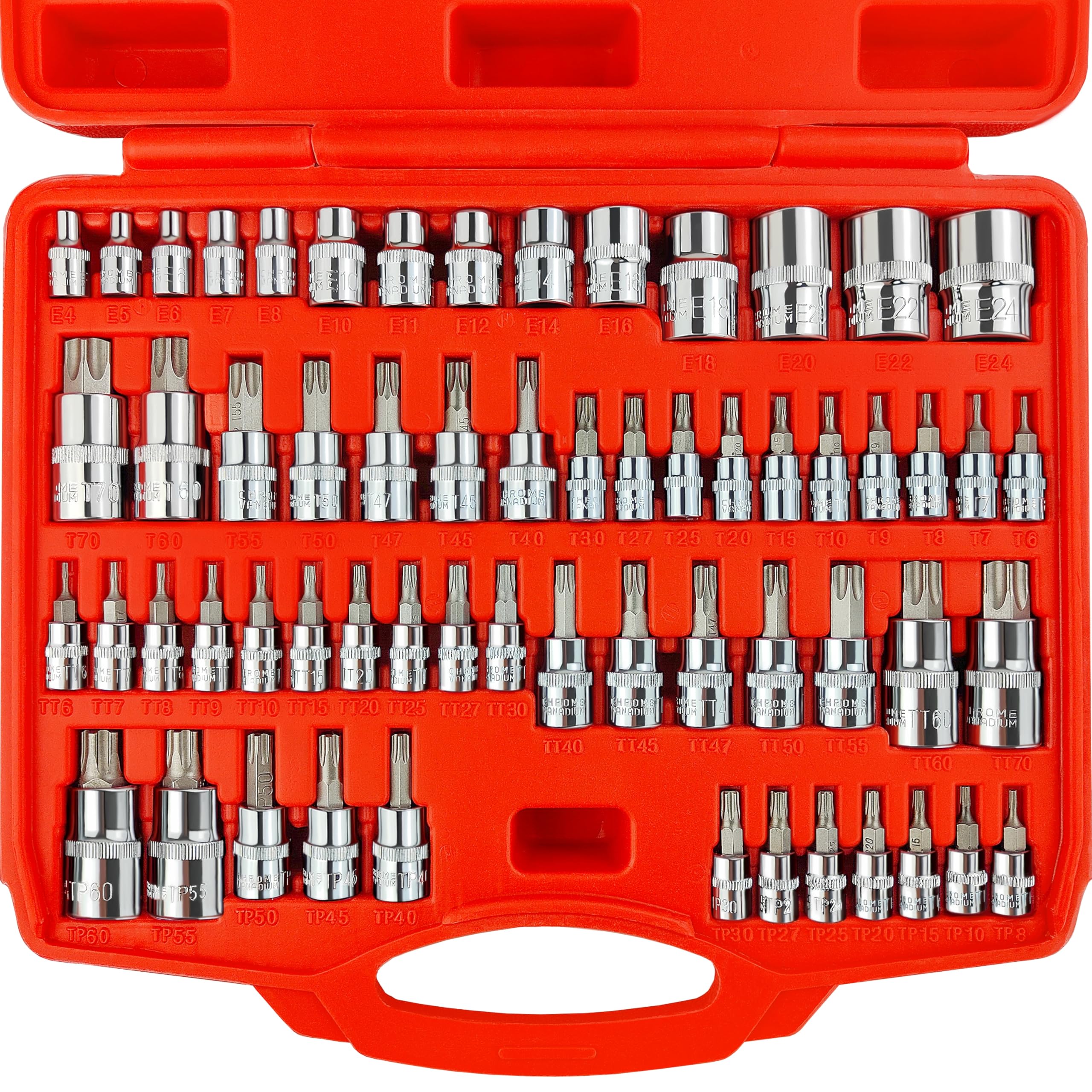 WETT Master torx socket set in case, organized for quick access