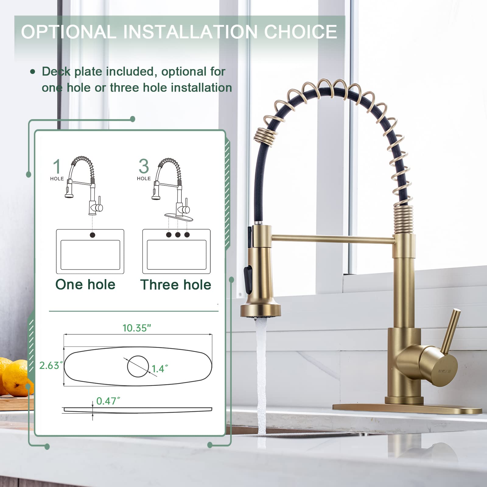 WEWE soft aerated stream reduces splash while maintaining steady water flow.