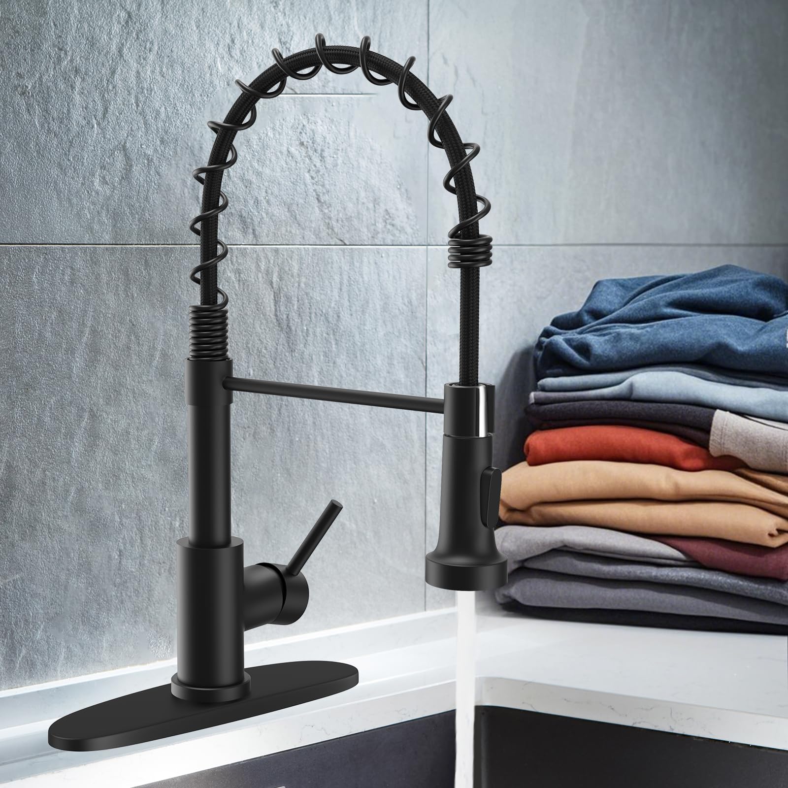 WEWE high-arc spout provides ample clearance for bulky cookware