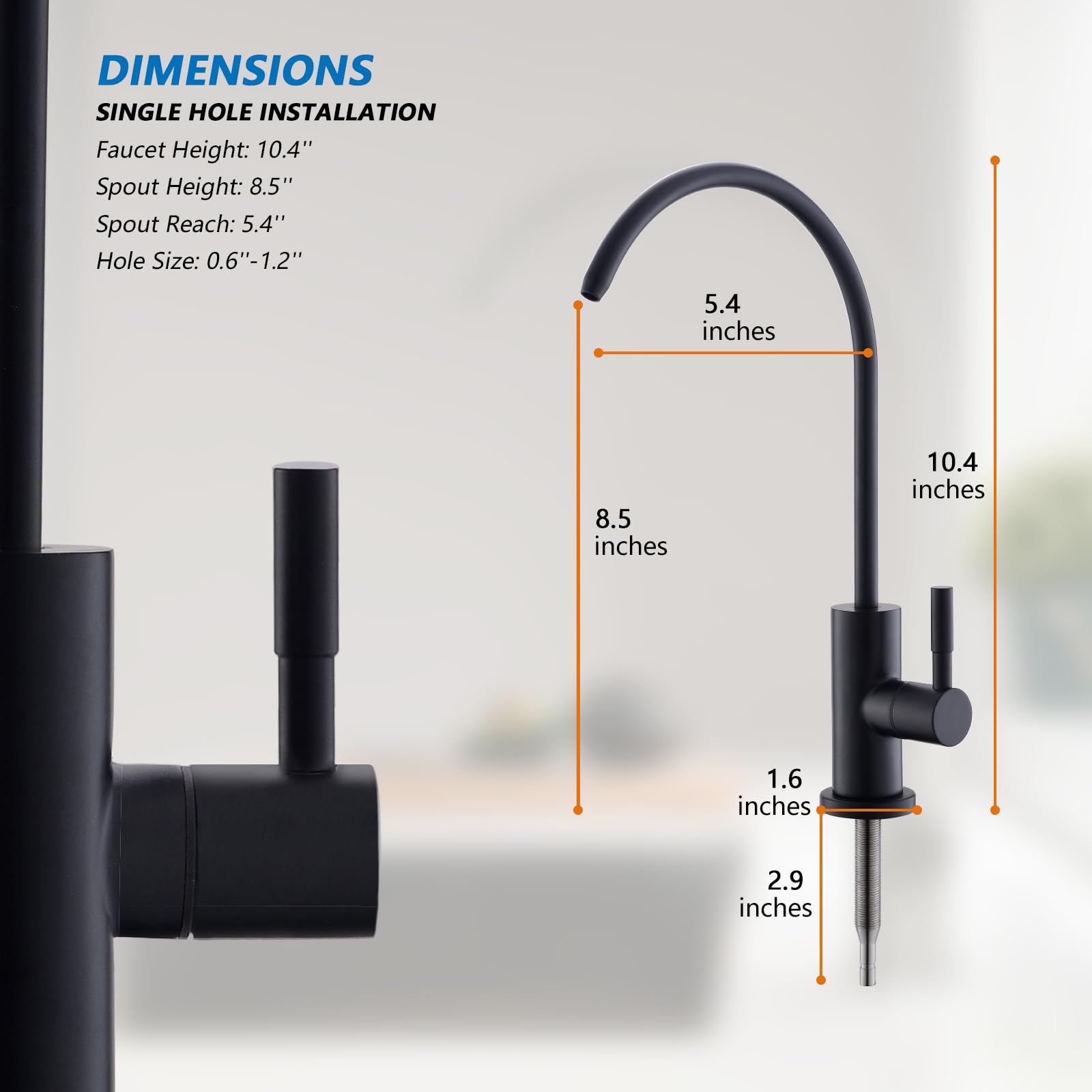 WEWE matte black faucet assembly shows durable stainless steel construction and premium finish.