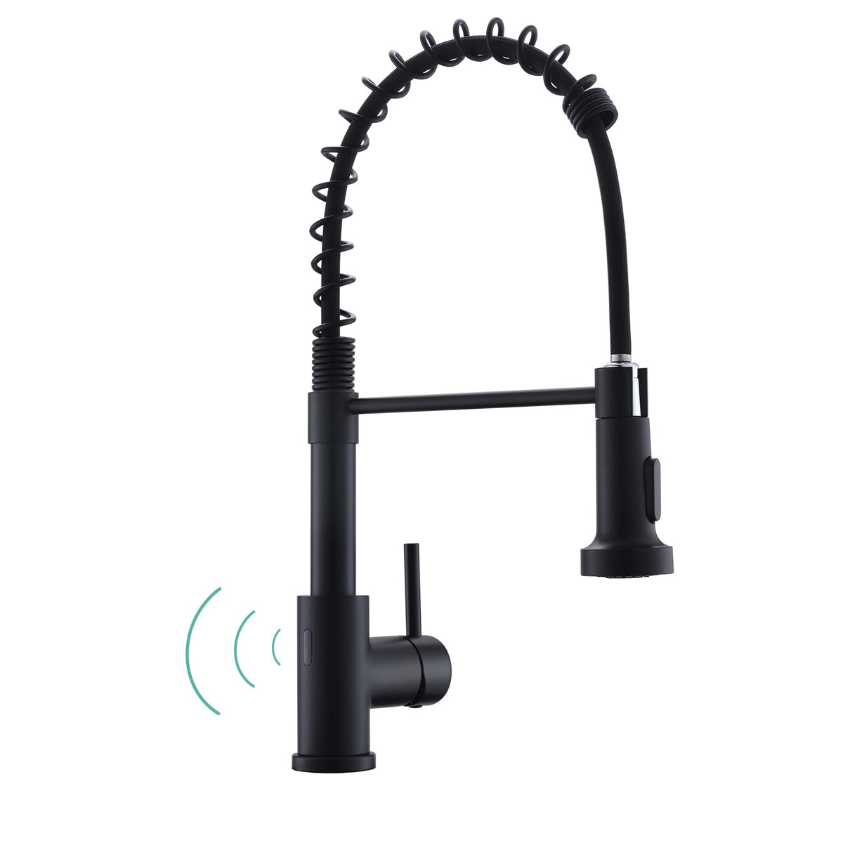 WEWE matte black touchless faucet with motion sensor for hands-free use