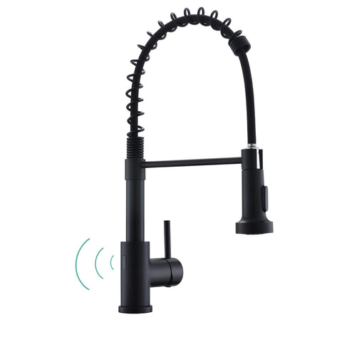 WEWE matte black touchless faucet with motion sensor for hands-free use