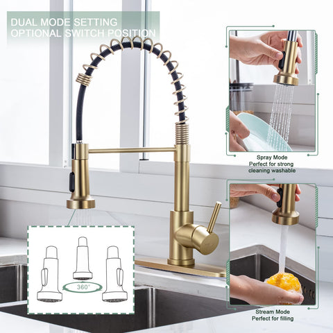WEWE RV-brass kitchen faucet designed for compact spaces and travel-friendly kitchens.