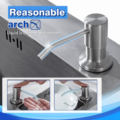 WEWE brushed nickel stainless steel pump resists rust and maintains shine