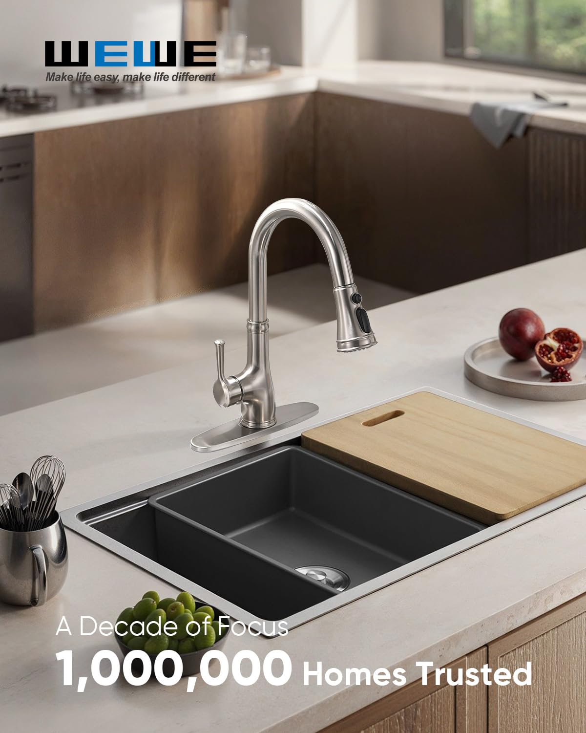 WEWE vintage faucet offers lead-free NSF-compliant water safety.