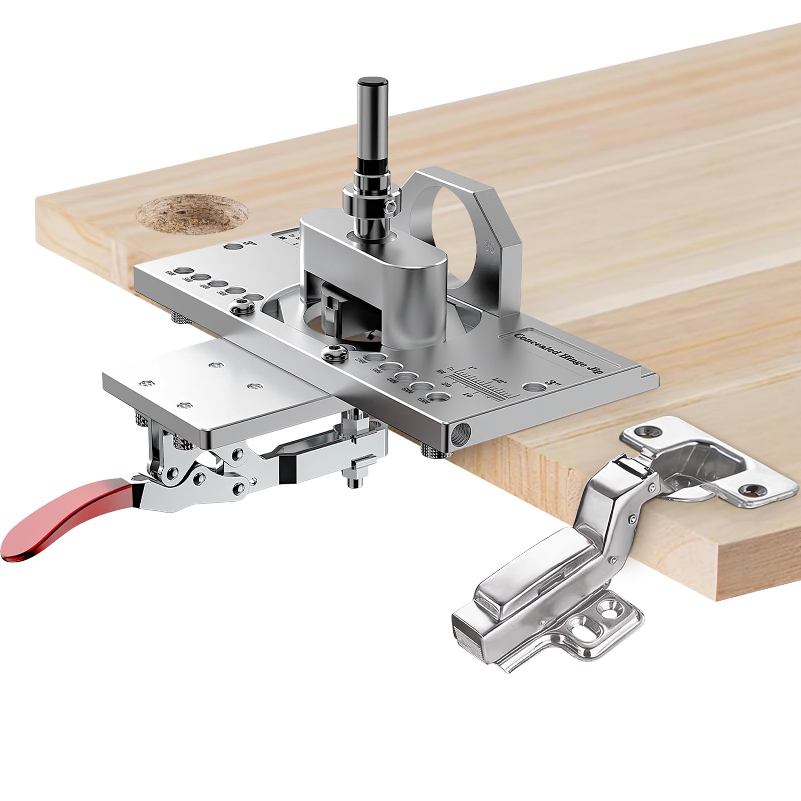 WEWEAL 35mm Concealed Hinge Jig for precise cabinet hinge drilling and alignment