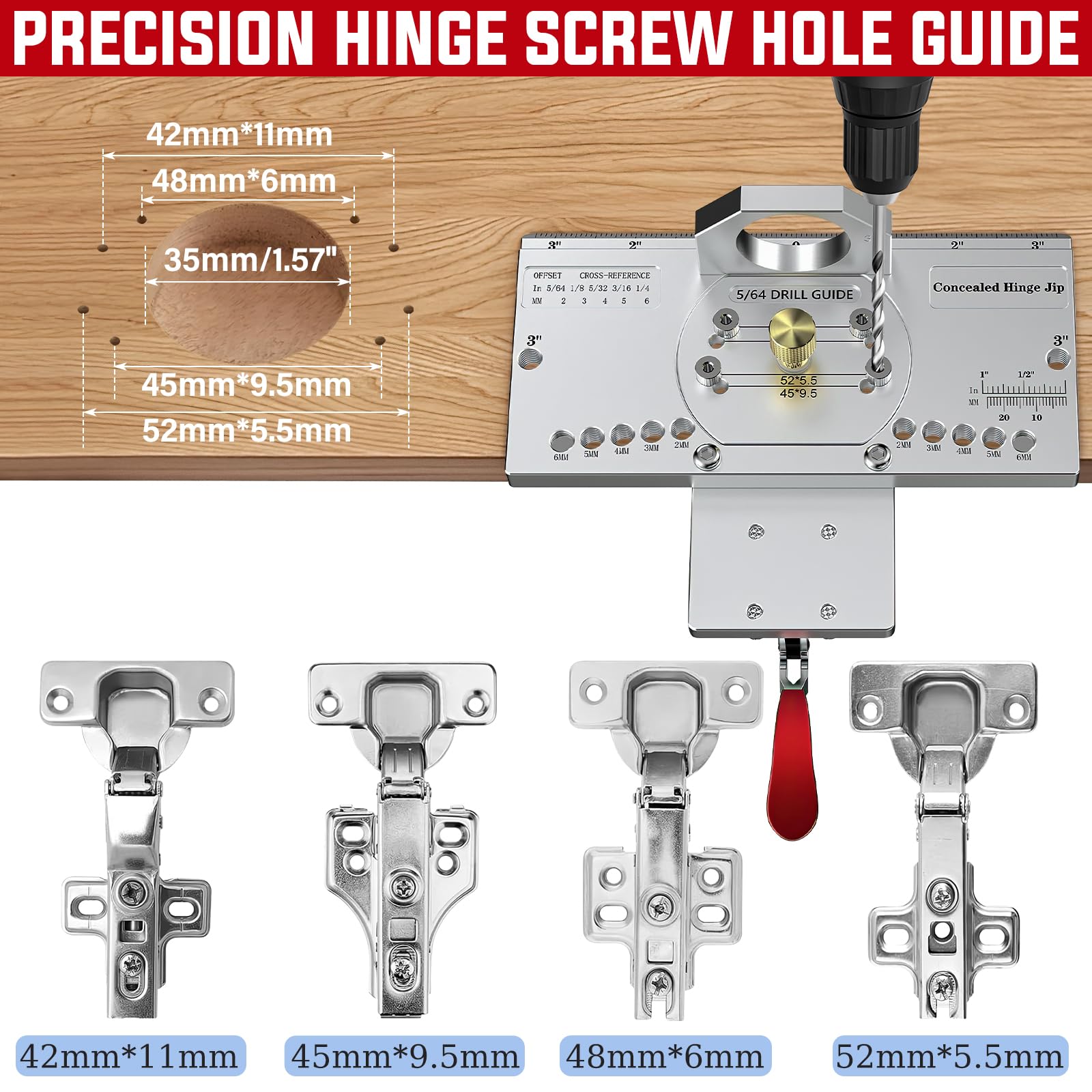 WEWEAL Cabinet hinge jig ideal for kitchens, wardrobes, and fine furniture installation