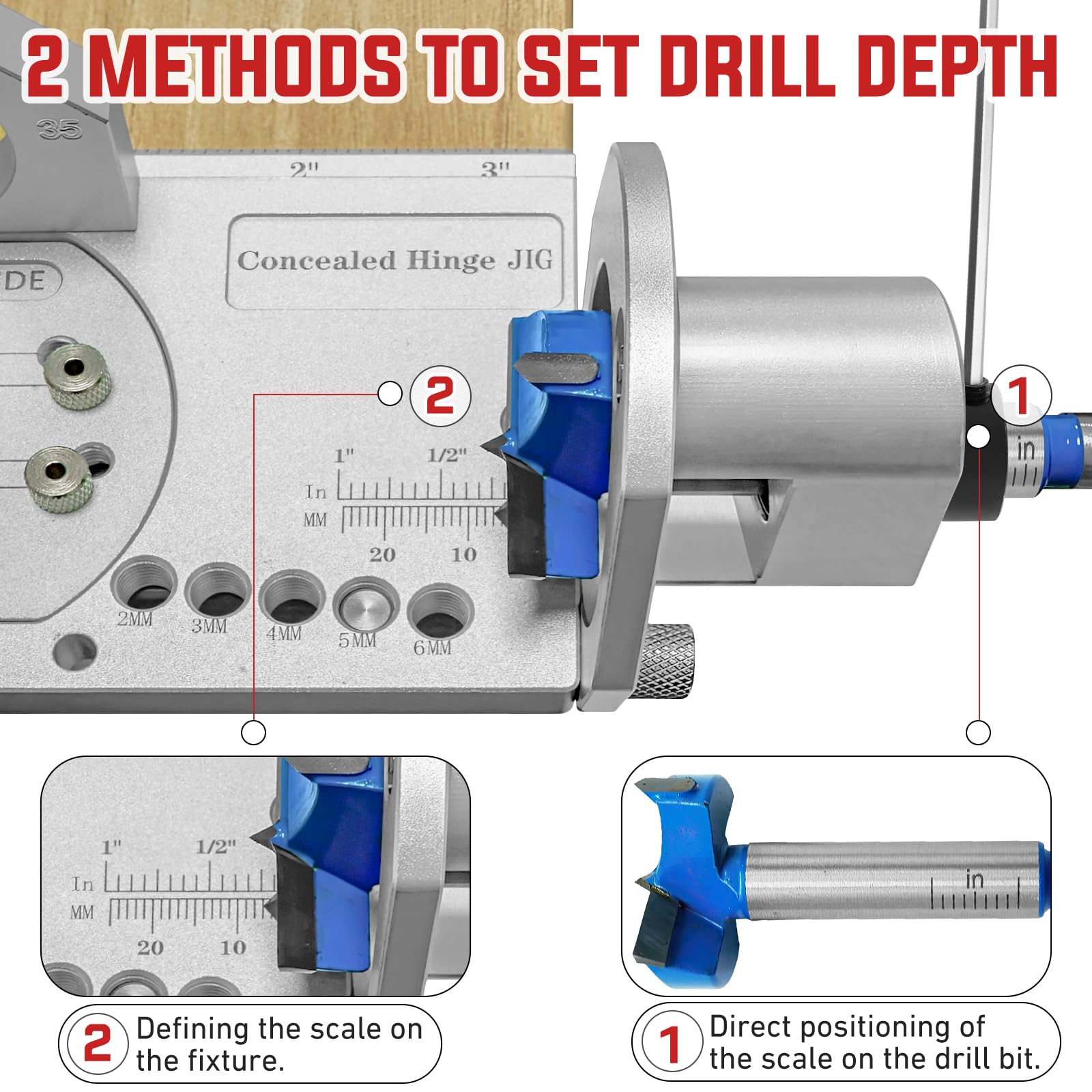 WEWEAL Quick Clamp Hinge Jig secures workpieces for fast, accurate drilling