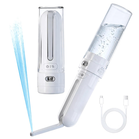 WeWi HLTH Portable Bidet in travel setup showing compact design for on-the-go cleansing
