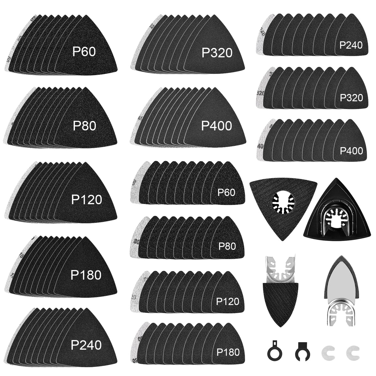WEWINK PLUS 148Pcs triangle sanding pads for precise corner work.