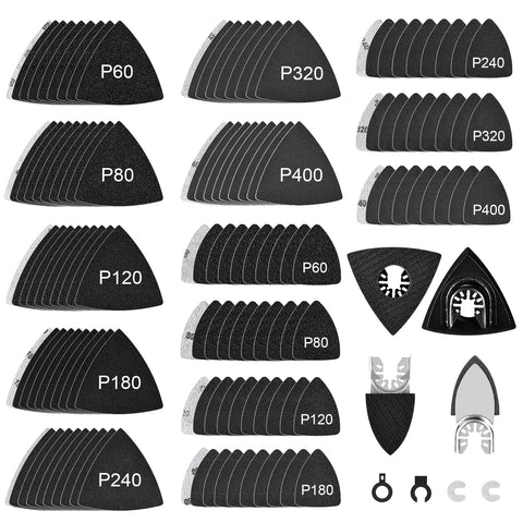 WEWINK PLUS 148Pcs triangle sanding pads for precise corner work.
