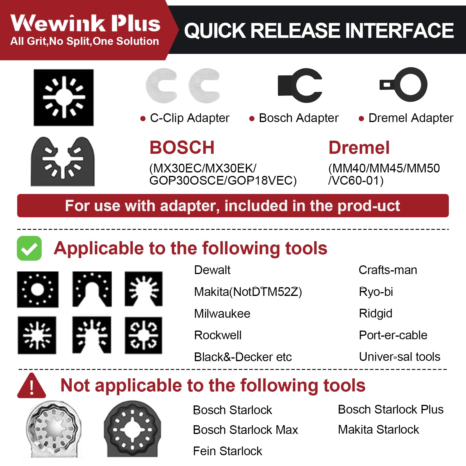 WEWINK PLUS 60-400 grit paper set for versatile sanding.