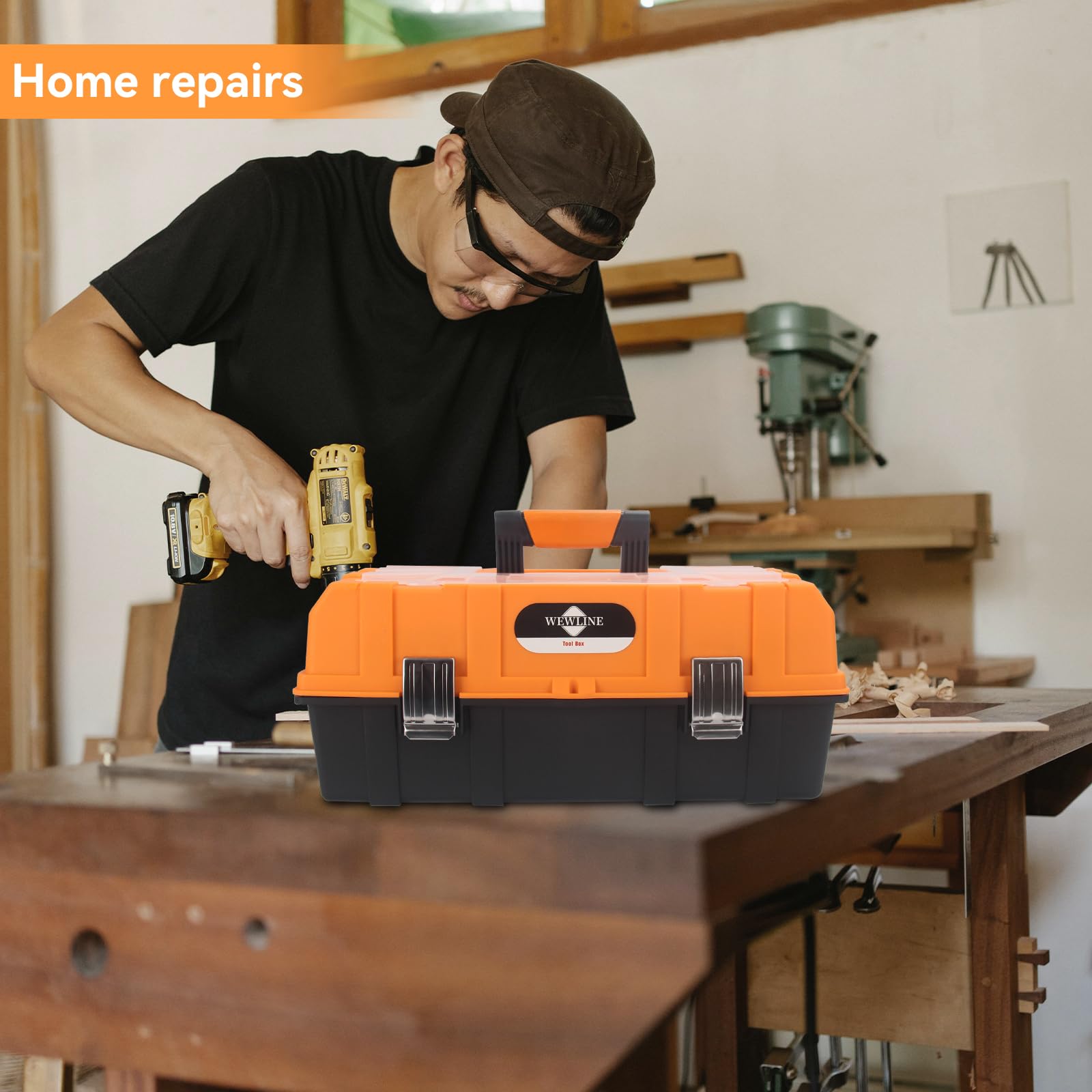 WEWLINE folding tool box compact design saves space